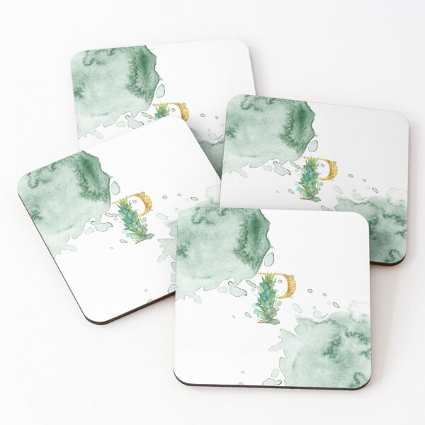 Item preview, Green Watercolor and Gold Glitter Letter P Monogram Pillow designed and sold by adriana-holmes.
