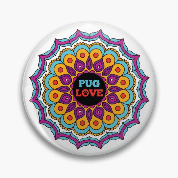Artikelvorschau, Bunte Mops-Mandala entworfen und verkauft von momofdoggos.