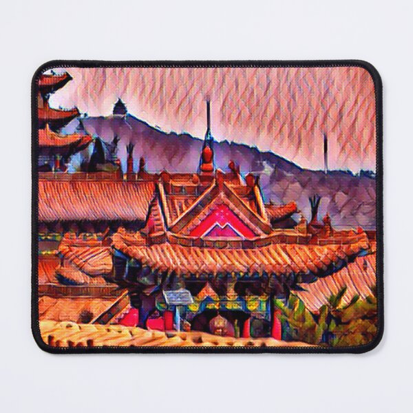 Item preview, Adventure: China, Temple Tour - Bright Colorful Modern Illustration Art Print – Abstract Asia Travel poster designed and sold by MrGiftee.