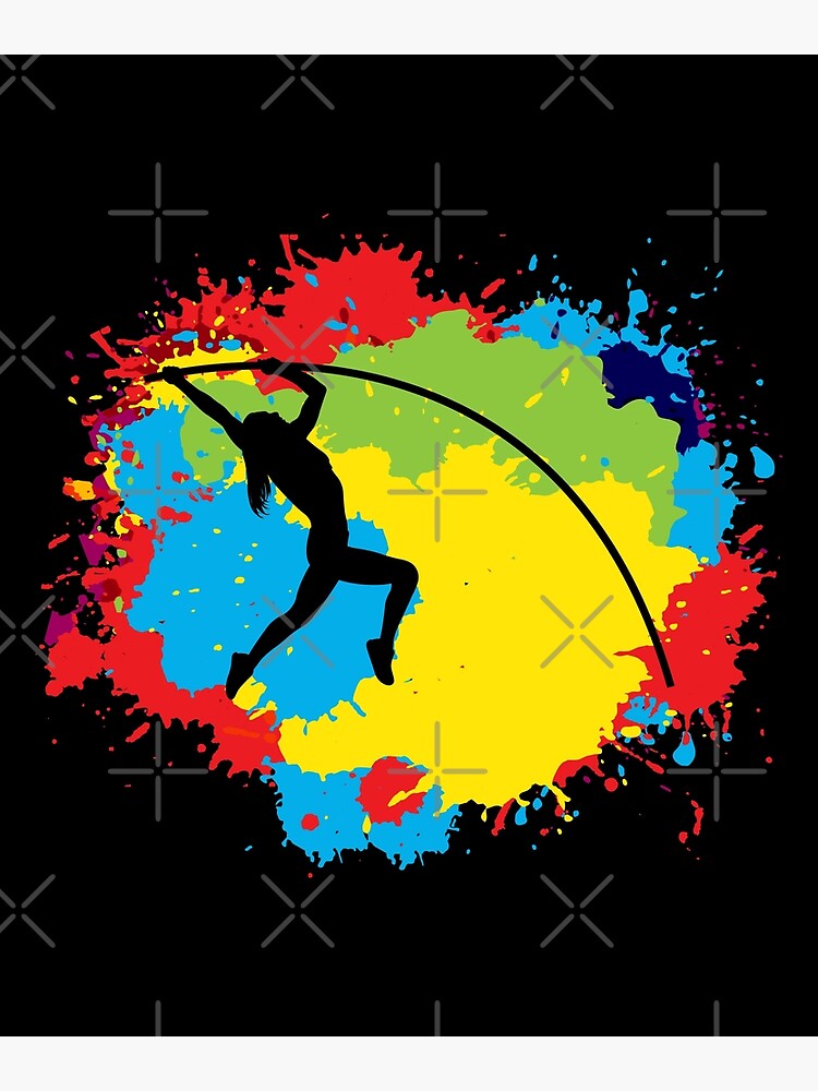 "Pole Vault Vaulting Jumping High Jump Colorful" Poster for Sale by