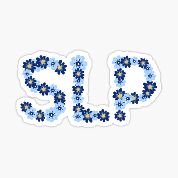 Artikel-Vorschau von Blue and Navy Floral SLP für Sprachpathologen, designt und verkauft von Hear4theEars.