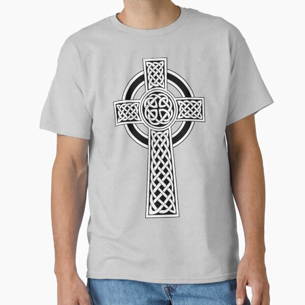 Black and White Celtic Cross Classic T-Shirt
