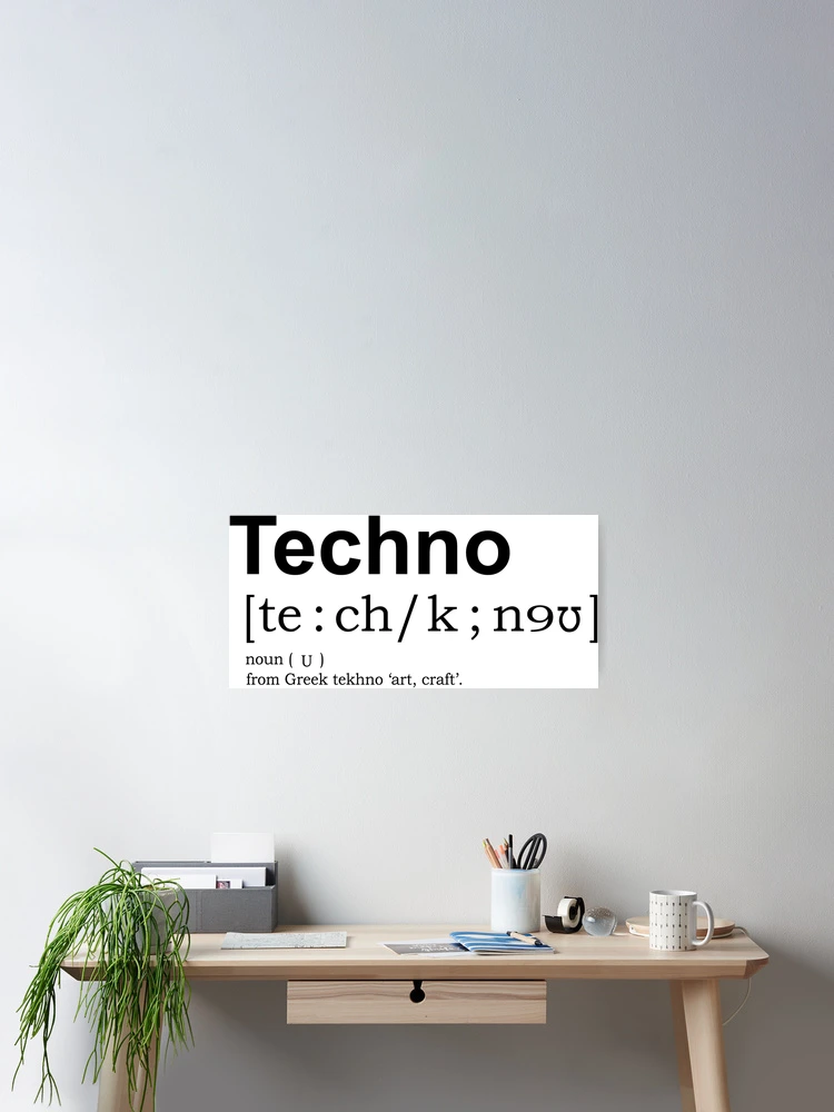 Thumbnail 2 of 3, Poster, Techno dictionary designed and sold by Rave-On.