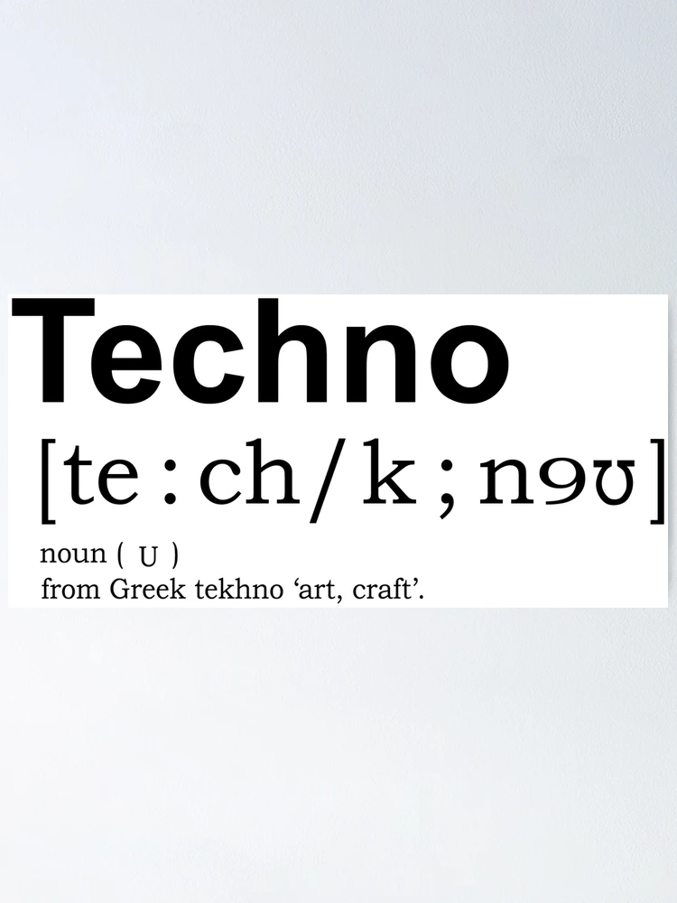 Thumbnail 1 of 3, Poster, Techno dictionary designed and sold by Rave-On.