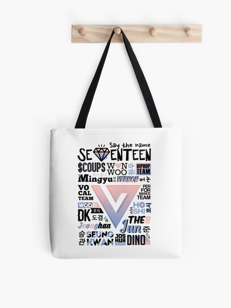 Rose Quartz & Serenity Pixel Art w/ Seventeen Theme Tote Bag for Sale by  svtkwan