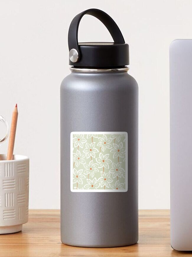 Field of Flowers Green Thermos Bottle