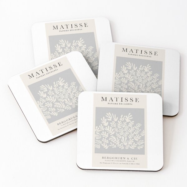 Item preview, Henri Matisse Flower Paper Decoupes Art Gray back Matisse Cutout_s   designed and sold by ArtisticaPrintT.