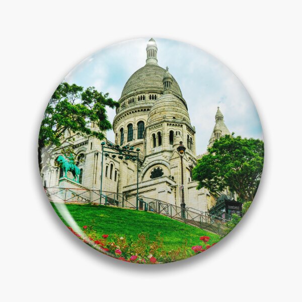 Item preview, Sacre Coeur Basilica, Red Flowers, Paris, France designed and sold by Paul Thompson Photography.