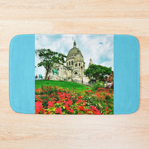 Item preview, Sacre Coeur Basilica, Red Flowers, Paris, France designed and sold by Paul Thompson Photography.