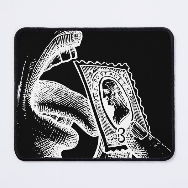 Item preview, Tongue Licking a Stamp - Black and White Design designed and sold by Bennymp.