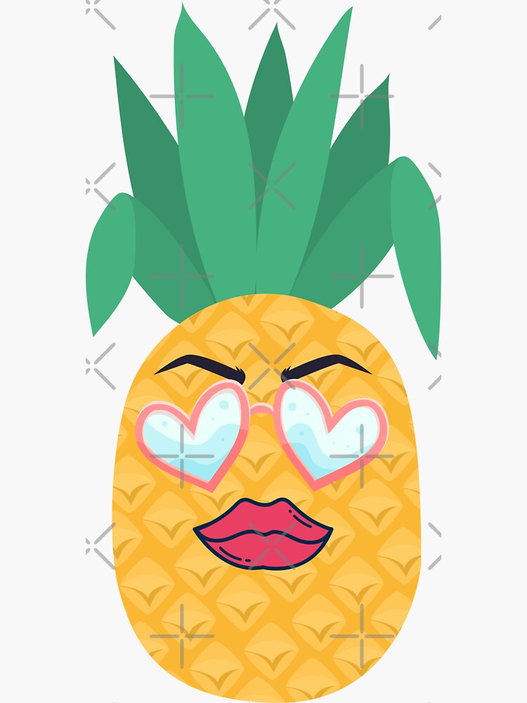 Sexy Pineapple With Glasses And Lips Sticker For Sale By Loveislove