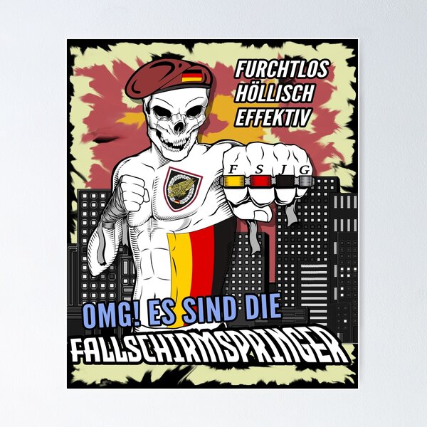 Item preview, Fallschirmjäger Luftlandebrigade FschJg Deutschland Heer Zombie #1814 designed and sold by Rare-Militia.