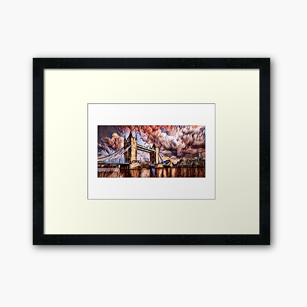 Item preview, Adventure: The Skies of Tower Bridge, London, United Kingdom  - Bright Colorful Modern Illustration Art Print – Abstract Britain Travel poster designed and sold by MrGiftee.
