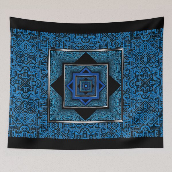 Item preview, Digital art oriental arabesque design blue designed and sold by arabesqueart.
