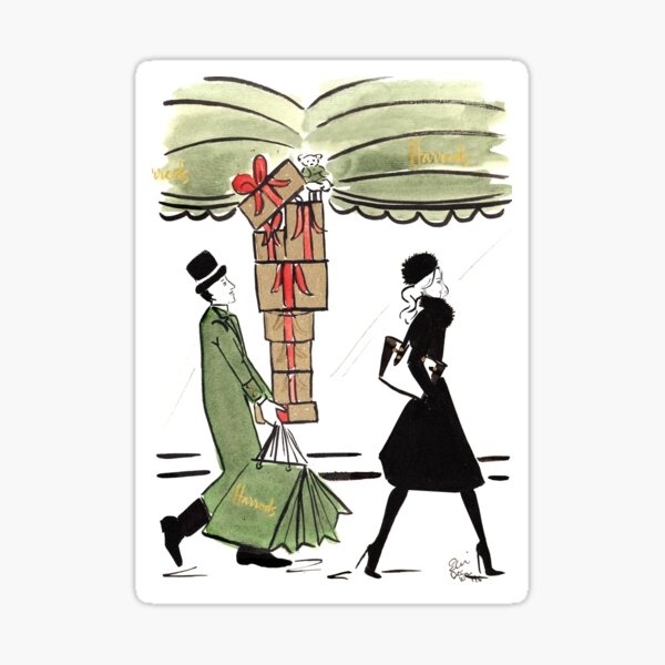 Christmas Shopping at Harrods Sticker
