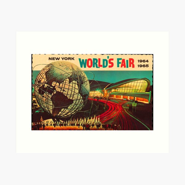 Vista previa del artículo con la obra «cartel vintage, cartel de la Feria Mundial de 1964, Feria Mundial de Nueva York de 1964, Unisphere, Flushing Meadows, NYC,», diseñado y vendido por Nostrathomas66.