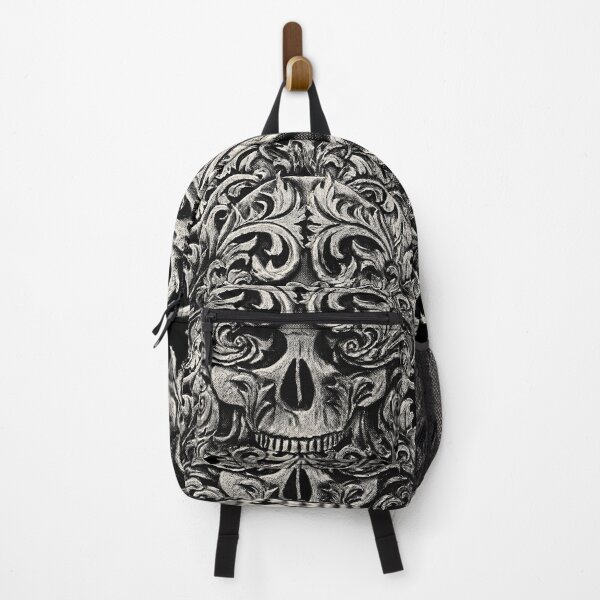 Item preview, Skull Floral Victorian Flourish Hand Drawn Art Carving - Skull designed and sold by Mechanical Whispers.
