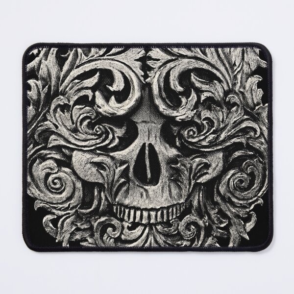 Item preview, Skull Floral Victorian Flourish Hand Drawn Art Carving - Skull designed and sold by Mechanical Whispers.