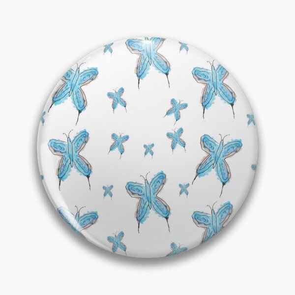 Artikelvorschau, Aquarell blaue Schmetterlinge Sticker Pack entworfen und verkauft von Designs By YL.