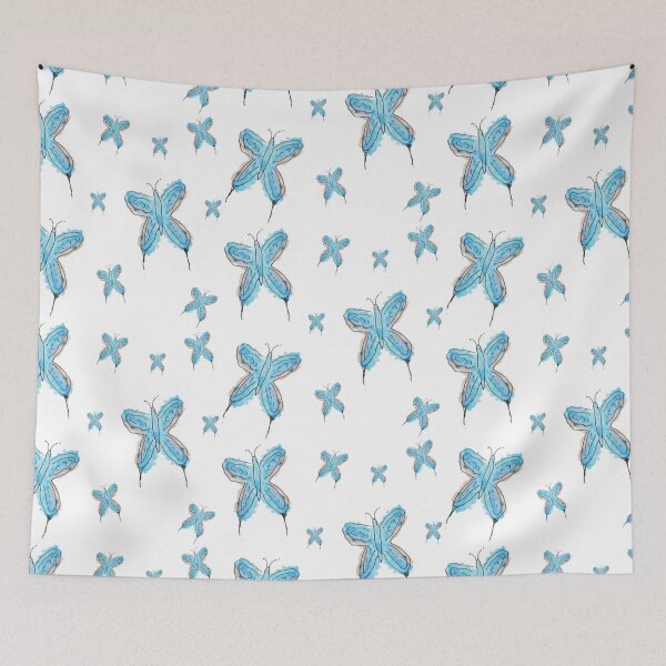 Item preview, Watercolor Blue Butterflies Sticker Pack designed and sold by Designs By YL.