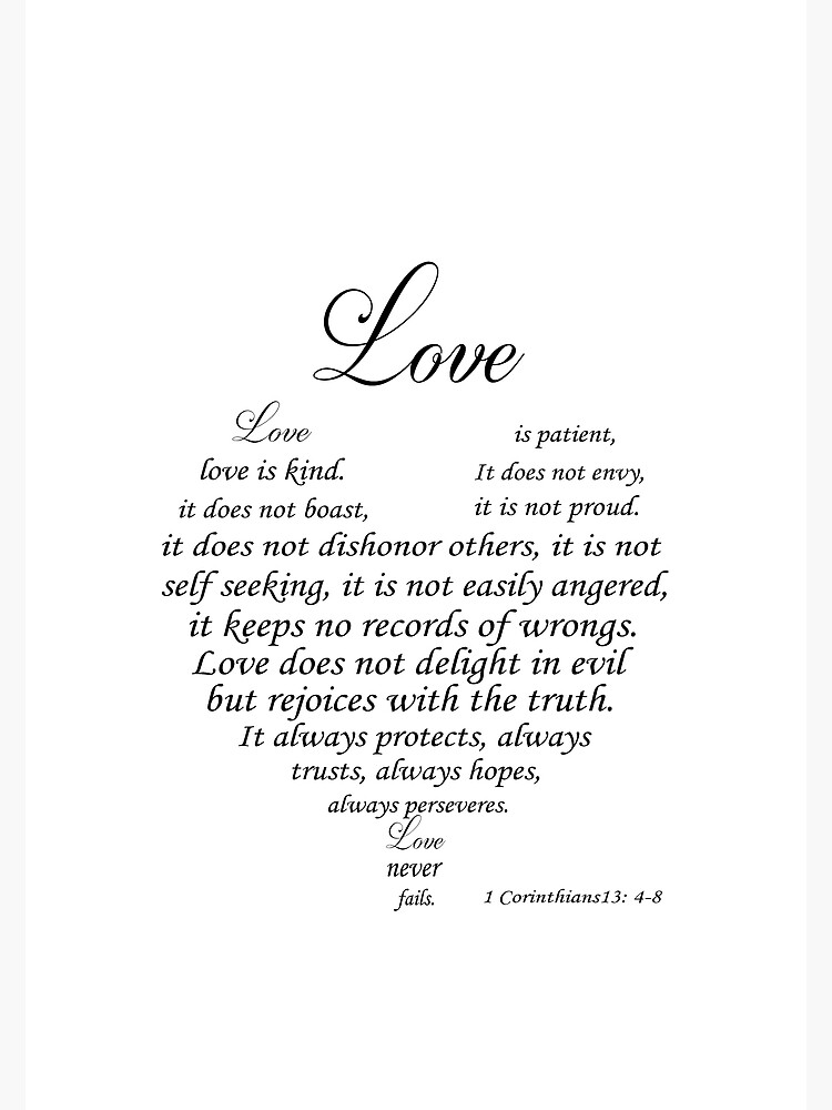 Scripture Walls Love Never Fails 1 Corinthians 13:4-8 Christian Wall A -  Express Your Love Gifts