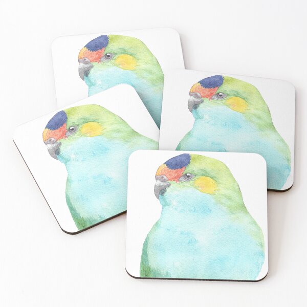 Item preview, purple-crowned lorikeet watercolor portrait designed and sold by L'Atelier Oranjade.