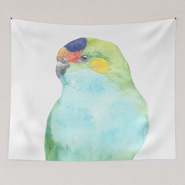 Item preview, purple-crowned lorikeet watercolor portrait designed and sold by L'Atelier Oranjade.
