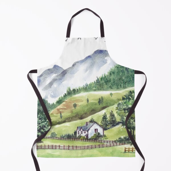Item preview, Nature Landscape With House And Mountain Watercolor designed and sold by Yorda Creative.