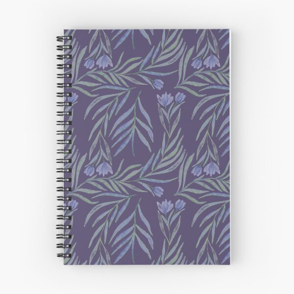 Item preview, Purple, green and blue watercolor loose floral pattern on  purple background  designed and sold by shaminia.