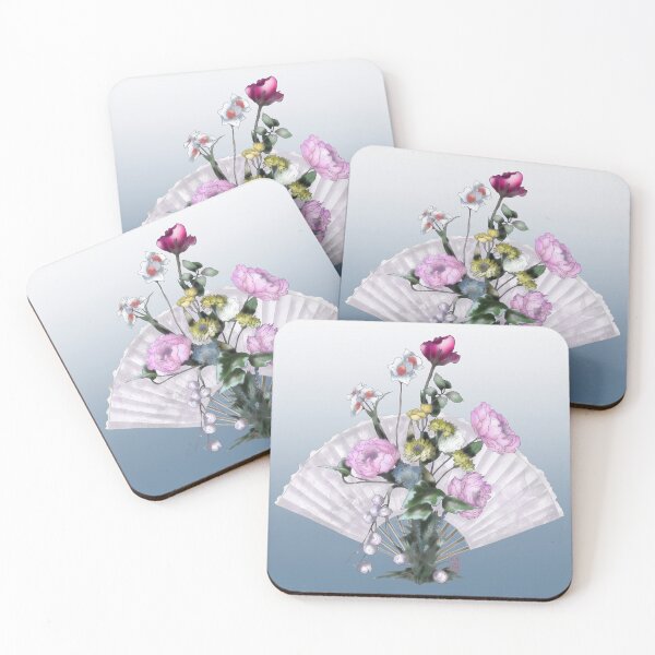 Artikelvorschau, Pretty pink watercolor peonies with an oriental folding fan entworfen und verkauft von CuisineCat.
