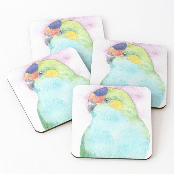 Item preview, Purple-crowned lorikeet watercolor portrait n.2 designed and sold by L'Atelier Oranjade.