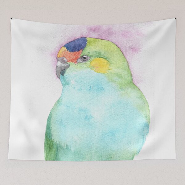 Item preview, Purple-crowned lorikeet watercolor portrait n.2 designed and sold by L'Atelier Oranjade.
