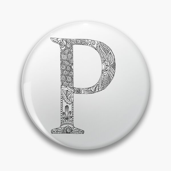 Item preview, Henna Alphabet P / Henna Letter P - Black Henna Line Art designed and sold by Mrs-PenLine.