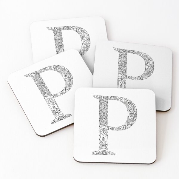 Item preview, Henna Alphabet P / Henna Letter P - Black Henna Line Art designed and sold by Mrs-PenLine.