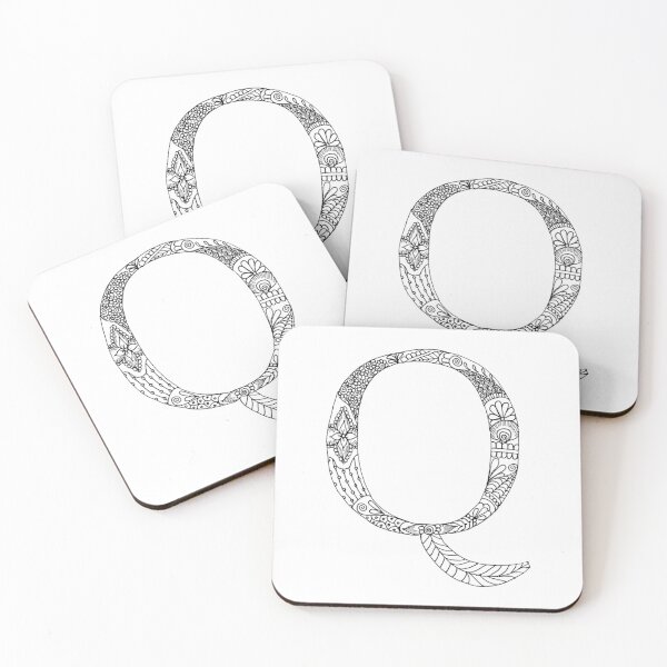 Item preview, Henna Alphabet Q / Henna Letter Q - Black Henna Line Art designed and sold by Mrs-PenLine.