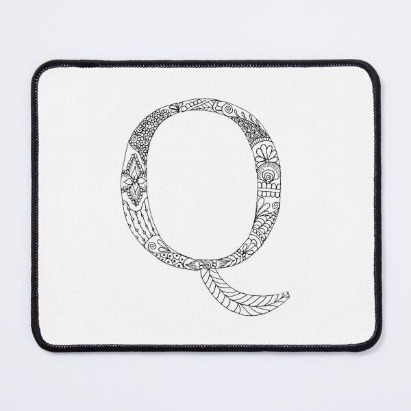 Item preview, Henna Alphabet Q / Henna Letter Q - Black Henna Line Art designed and sold by Mrs-PenLine.
