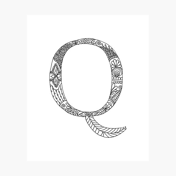 Item preview, Henna Alphabet Q / Henna Letter Q - Black Henna Line Art designed and sold by Mrs-PenLine.
