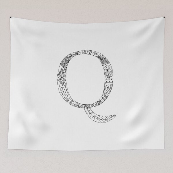 Item preview, Henna Alphabet Q / Henna Letter Q - Black Henna Line Art designed and sold by Mrs-PenLine.
