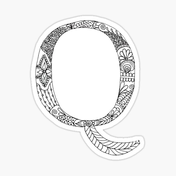 Item preview, Henna Alphabet Q / Henna Letter Q - Black Henna Line Art designed and sold by Mrs-PenLine.