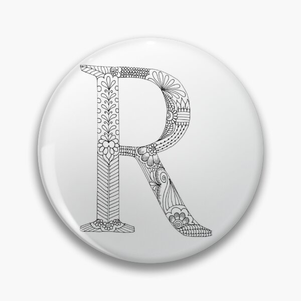 Item preview, Henna Alphabet R / Henna Letter R - Black Henna Line Art designed and sold by Mrs-PenLine.