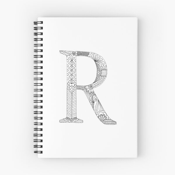 Item preview, Henna Alphabet R / Henna Letter R - Black Henna Line Art designed and sold by Mrs-PenLine.
