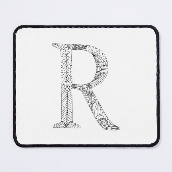 Item preview, Henna Alphabet R / Henna Letter R - Black Henna Line Art designed and sold by Mrs-PenLine.