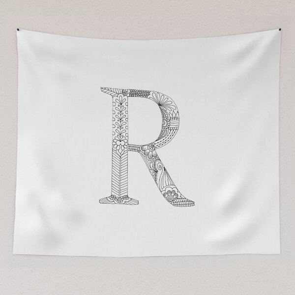 Item preview, Henna Alphabet R / Henna Letter R - Black Henna Line Art designed and sold by Mrs-PenLine.