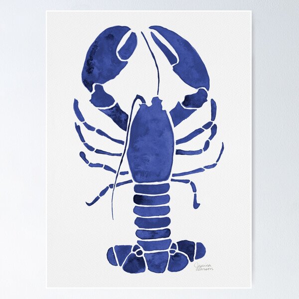 Item preview, Lobster Watercolor - Navy designed and sold by Jesslarsonart.