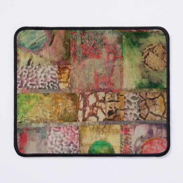 Item preview, Red and green patchwork abstract designed and sold by Caroline  Peacock.