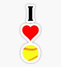 I Heart Love Fastpitch Softball Sticker