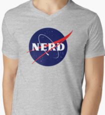 NASA Nerd Logo Parody Men's V-Neck T-Shirt