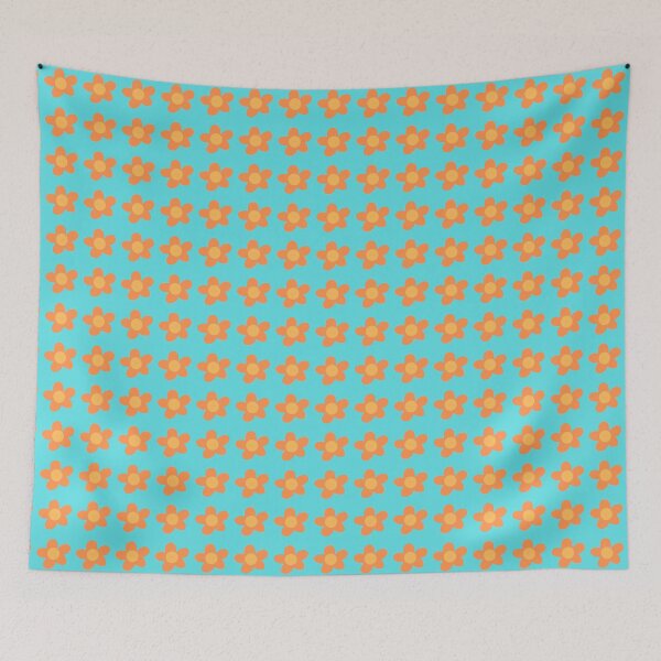 Item preview, blue and orange radgoodies flower designed and sold by radgoodies.