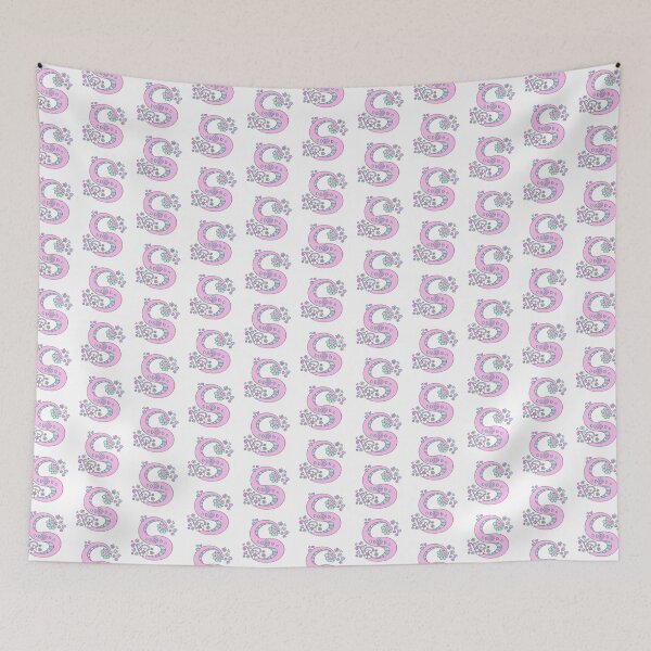 Item preview, Letter S monogram flower and heart art designed and sold by Sarah Trett.