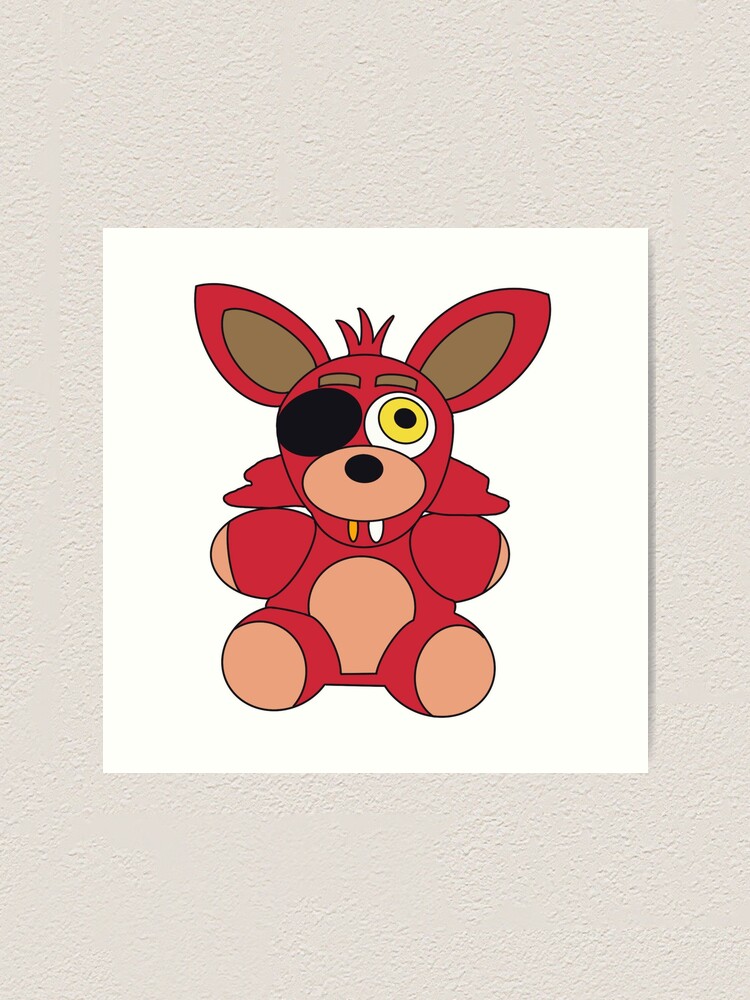 Impression rigide for Sale avec l'œuvre « FNAF Foxy en peluche Sticker » de  l'artiste Nimble-Designs